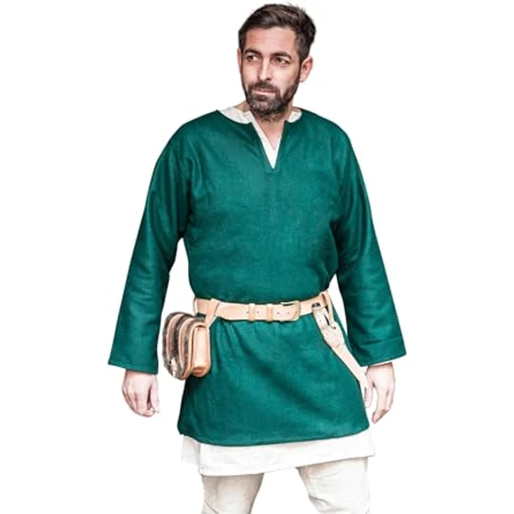 Burgschneider - Wolltunika Lodin - Grün (XXL, Unisex, Wolle) Historisch - Early Medieval, Viking – Bild 1
