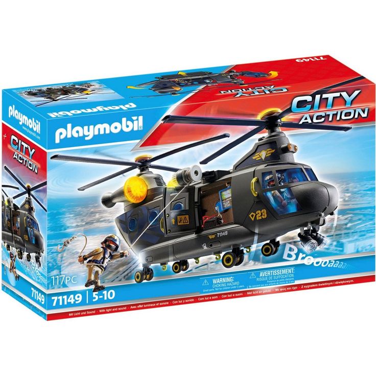 Playmobil® SWAT-Rettungshelikopter (71149), My Action Heroes Konstruktions-Spielset, (117 St), Made in Europe, mit Licht und Sound