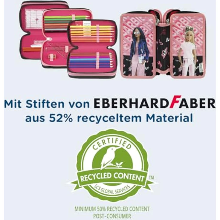 Scooli - Tripledecker Schüleretui Barbie - Großes Schüleretui mit hochwertigen Stiften - praktisch und funktional - für die Schule und unterwegs - hochwertige Qualität - ab 6 Jahren – Bild 3