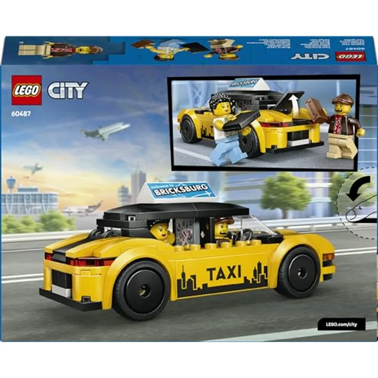 LEGO City Gelbes Taxi (60487), 122-teiliges Spielset für Kinder ab 5 Jahren, Elektro-Design, Maße: 13x5x5 cm – Bild 12