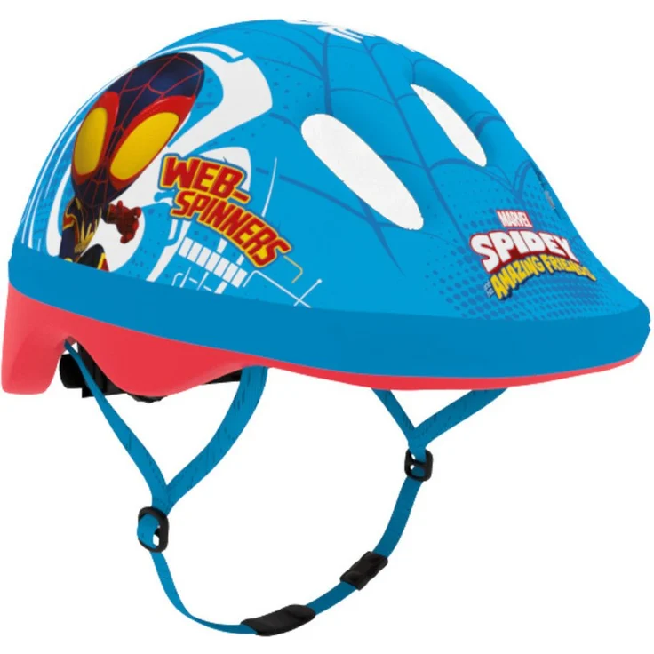 Seven Polska Kinderfahrradhelm "SPIDEY", XS: 44-48cm, Spiderman-Junior, mattschwarz mit Disney Spidey Figuren, leicht und sicher – Bild 1