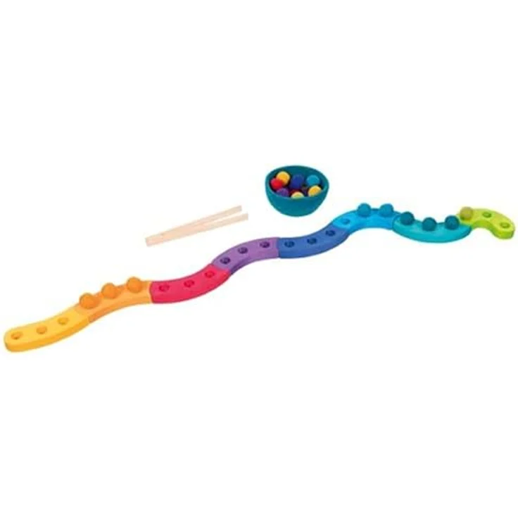 Goki Holz-Farbsortierspiel Spirale, 29-tlg. Lernspielzeug zur Förderung von Farben- und Formenverständnis, bunt – Bild 3