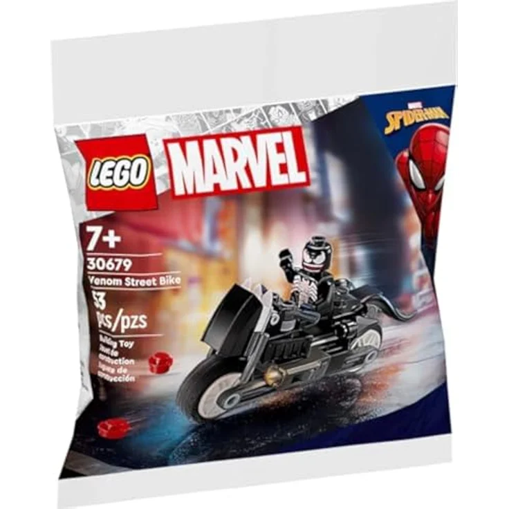 LEGO Marvel Venoms Motorrad, Klemmbausteine mit Venom-Minifigur und schwarzes Straßenmotorrad – Bild 1
