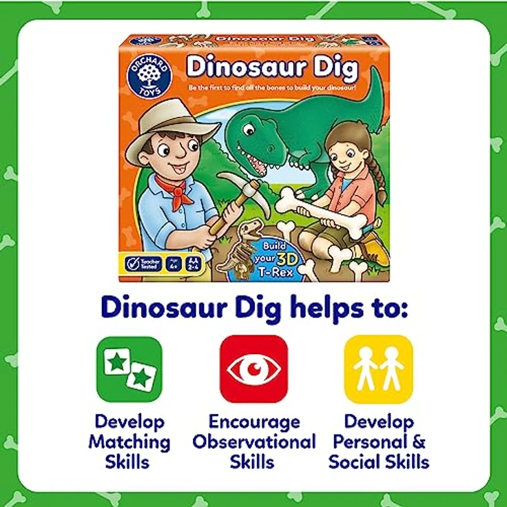 Orchard Dinosaur Dig, 3D-Brettspiel zur Dinosaurierknochen-Suche für Kinder ab 4 Jahren – Bild 6