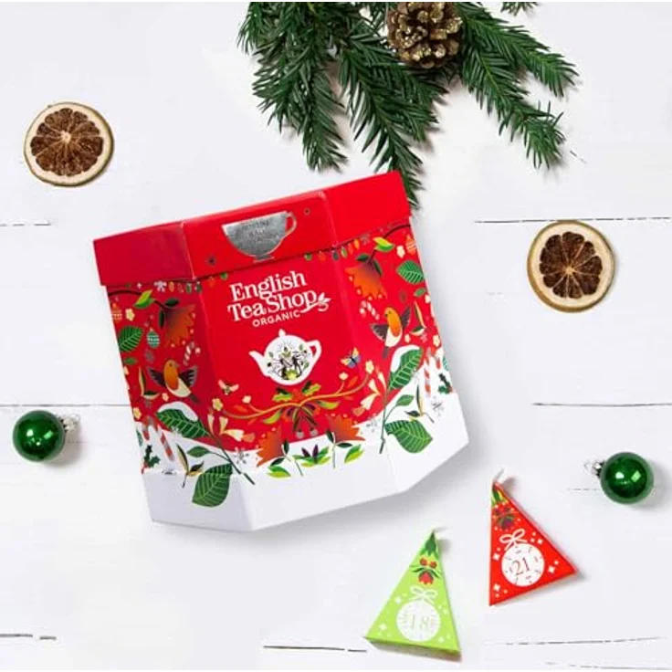 English Tea Shop ETS BIO Tee Adventskalender "Santa's Secret", kompostierbare Pyramidenbeutel, aufhängbar oder liegend – Bild 5