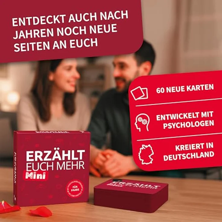 Carletto Deutschland Erzählt euch mehr Paare - Mini, Kartenset für ehrliche Gespräche, 60 Fragen im Hosentaschenformat – Bild 6