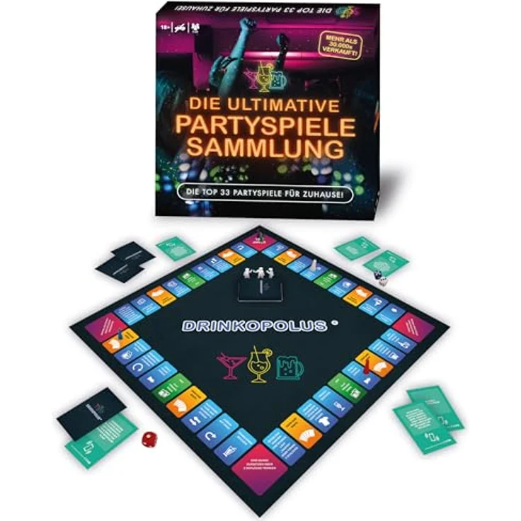Gomazing Die ultimative Partyspielesammlung, 33 lustige Brett-, Karten- & Würfelspiele für 2 bis 69 Spieler, ideal für Zuhause, Freunde & Familie – Bild 2