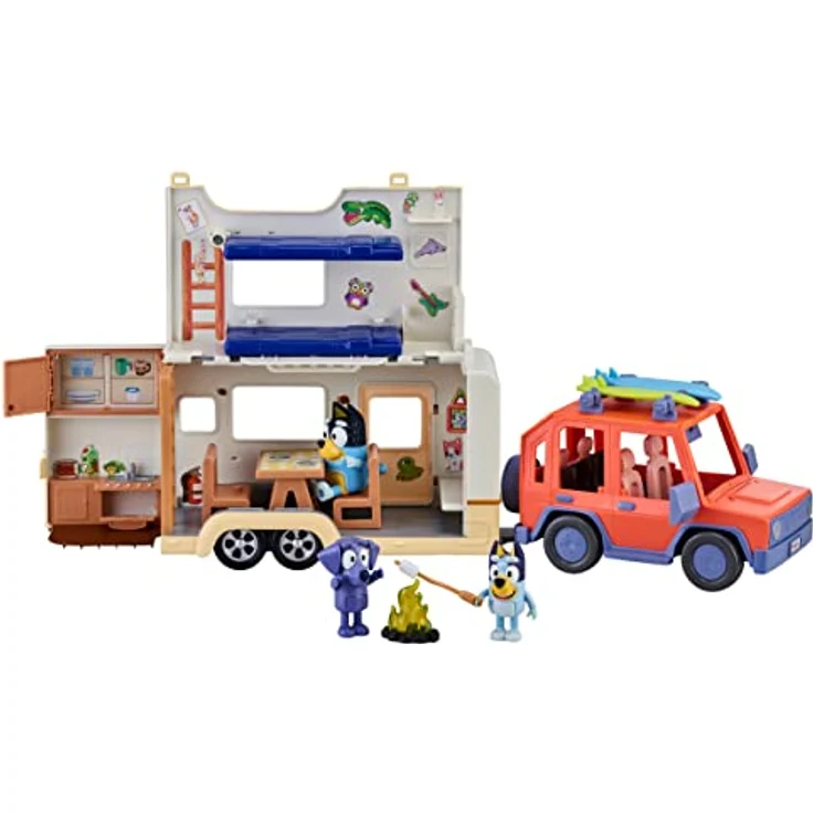 Bluey Family Cruiser & Caravan Playset, Familiens 4WD mit Campingvogn für kreatives Spielen – Bild 5