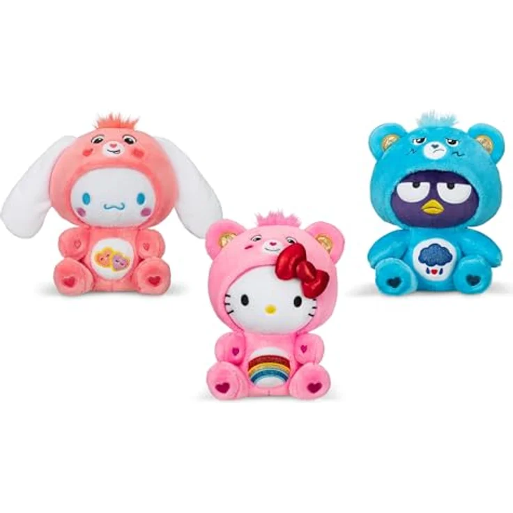 Hello Kitty Care Bears Plüsch, Cheer Bear 22 cm mit detailliertem Belly Badge-Design, weich und kuschelig – Bild 2