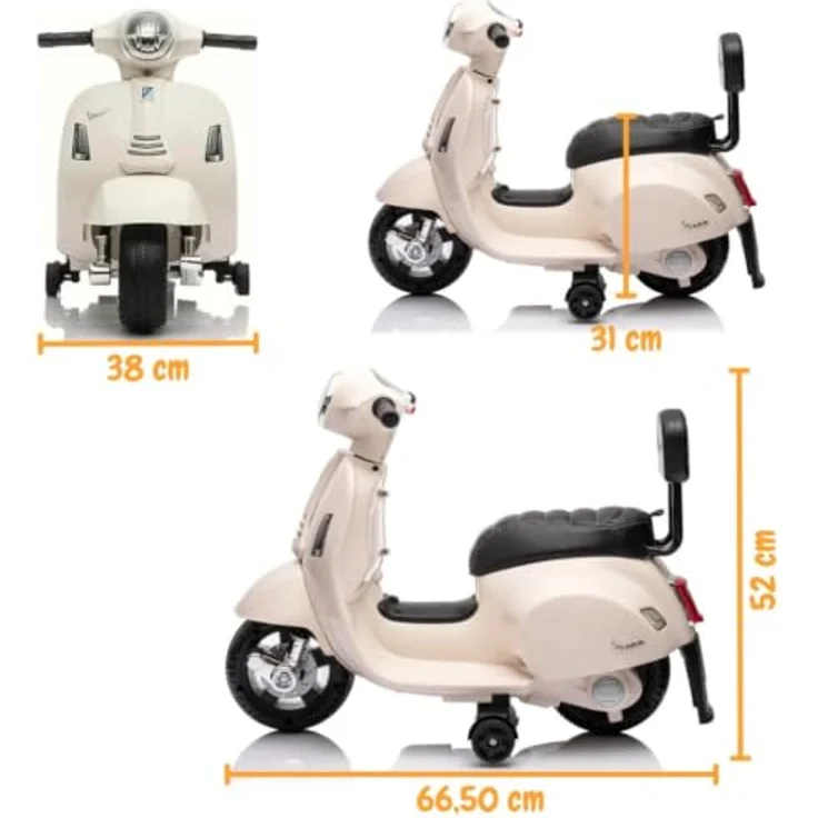 Vespa Kinder Elektro Roller 6V - Vespa GTS Mini - Offizielle Lizenz von Piaggio - Weiß – Bild 5