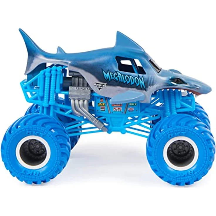 Monster Jam, offizieller Megalodon Monster Truck, Druckguss-Fahrzeug zum Sammeln im Maßstab 1:24, Spielzeug für Kinder ab 3 Jahren – Bild 4