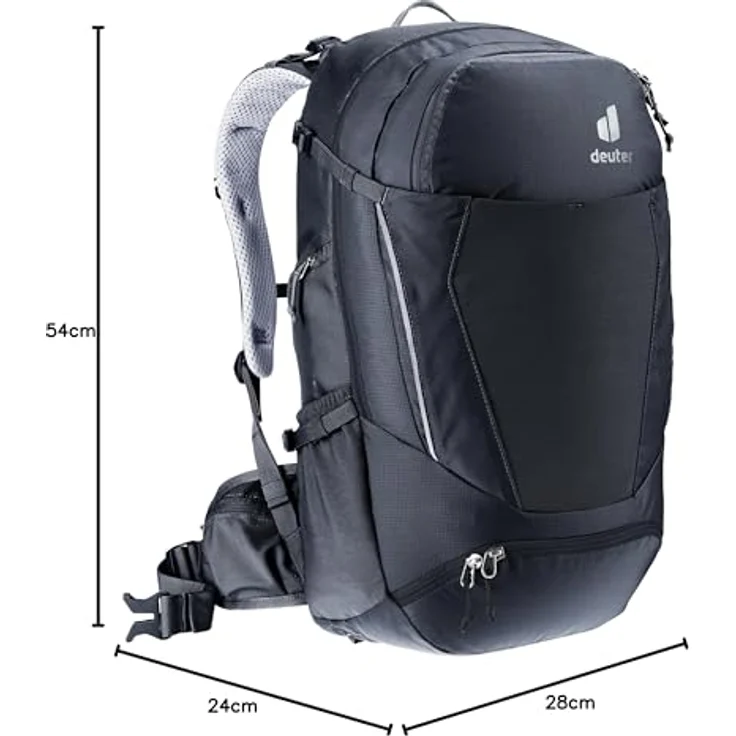 deuter Trans Alpine 30 Fahrradrucksack, 30 Liter, Airstripes System, ergonomische Schulterträger, schwarz – Bild 15