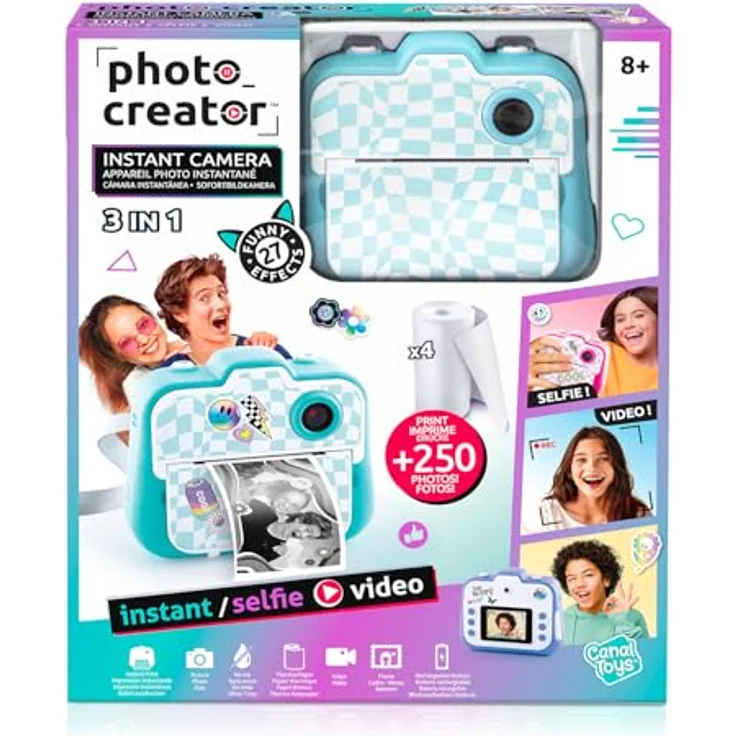 Canal Toys Photo Creator Instant, Kinderkamera mit 250 Fotos Sofortdruckfunktion, Farb-LCD-Bildschirm und Doppellinse – Bild 2