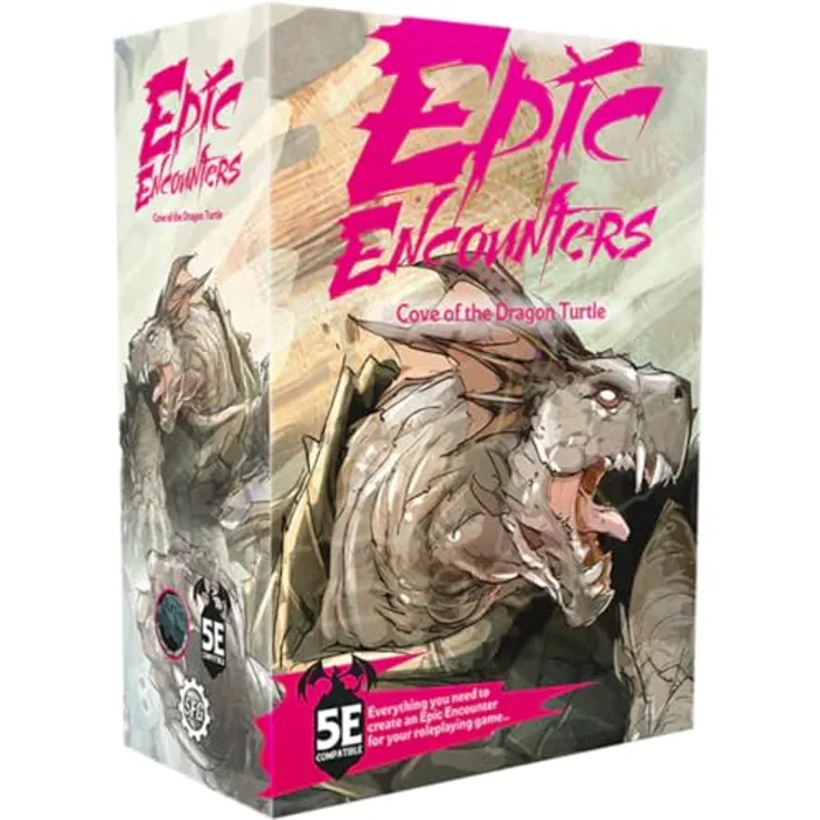 Steamforged Games Epic Encounters: Cove of The Dragon Turtle, Begegnungsset mit Drachenschildkröte, inklusive Spielmatte und Abenteuerbuch, für 2+ Spieler, 120-360 Minuten Spielzeit