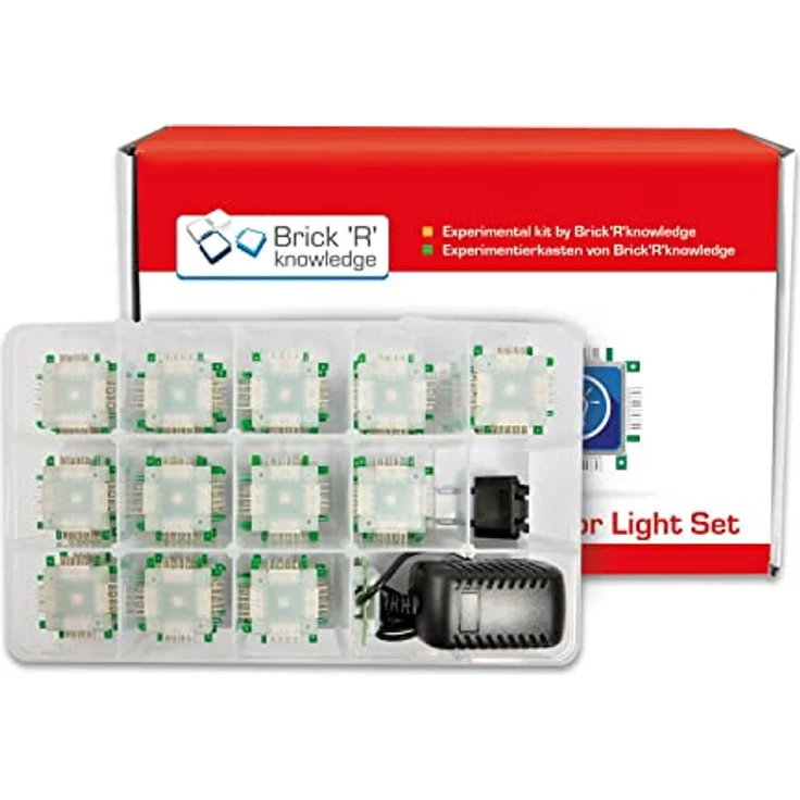 ALLNET brickrknowledge 7 Color Light Set, LED-Birnen in Blau, Grün, Orange, Rot, warmweiß, Gelb, inkl. Netzteil, 28 Bauteile – Bild 2