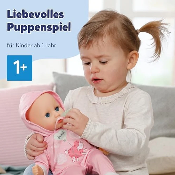 Baby Born Hannah Spiel mit mir, Babypuppe mit weichem Stoffkörper, 36 cm, interaktive Geräusche, inkl. Fläschchen und Schnuller – Bild 7