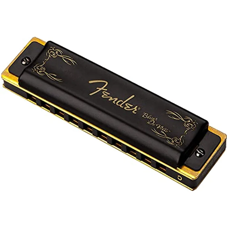 Fender Blues DeVille Harp C, Diatonische Mundharmonika mit Metallgehäuse und ABS Kunststoffkanzellenkorpus, inkl. Kunststoffetui
