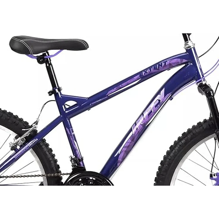 24 Zoll Kinder Jungen Mädchen Fahrrad Kinderfahrrad MTB Mountainbike Rad Bike Federgabel Gabelfederung 18 Shimano Gang Scheibenbremse Disk HUFFY Extent LILA 64359w – Bild 5