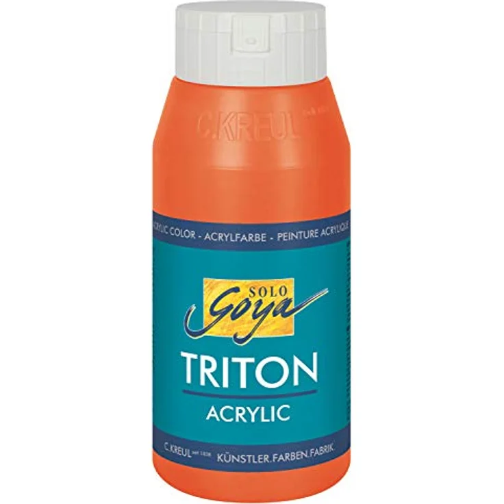 KREUL Solo Goya Triton Acrylfarbe Zinnoberrot, 750 ml, schnell und matt trocken, wasserbasierte Studioqualität, vielseitig einsetzbar, gut deckend und ergiebig – Bild 1