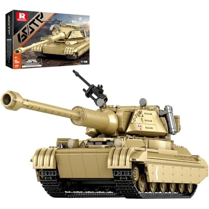 Reobrix 60TP Tank (77036), 1128-teiliges Bauset im Maßstab 1:28 mit drehbarem Turm und schwenkbarer Kanone, offiziell lizenziert von World of Tanks – Bild 1