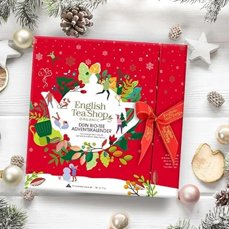 English Tea Shop ETS - Premium Tee Adventskalender "Red Christmas", 25 BIO Tees in Teepyramiden, 24+1 Gourmet-Sorten – Bild 5