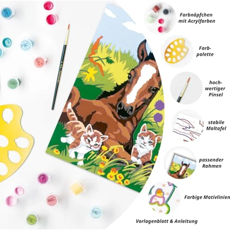 Ravensburger Malen nach Zahlen 20299 - Süße Tierkinder – Kinder ab 9 Jahren – Bild 5