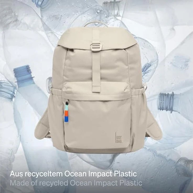 Got Bag FLAP PACK, wasserabweisender Wanderrucksack mit Laptopfach (28 cm x 43 cm), 18,5 - 22,5 l Volumen, schwarz – Bild 2