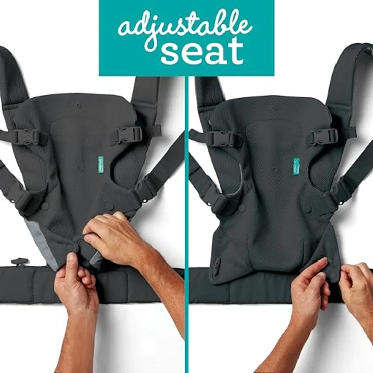 Infantino BKids Babytrage Flip Advanced, Bauch- und Rückentrage mit 4 Positionen, schwarz, für Babys von 3,6 bis 14,5 kg – Bild 5
