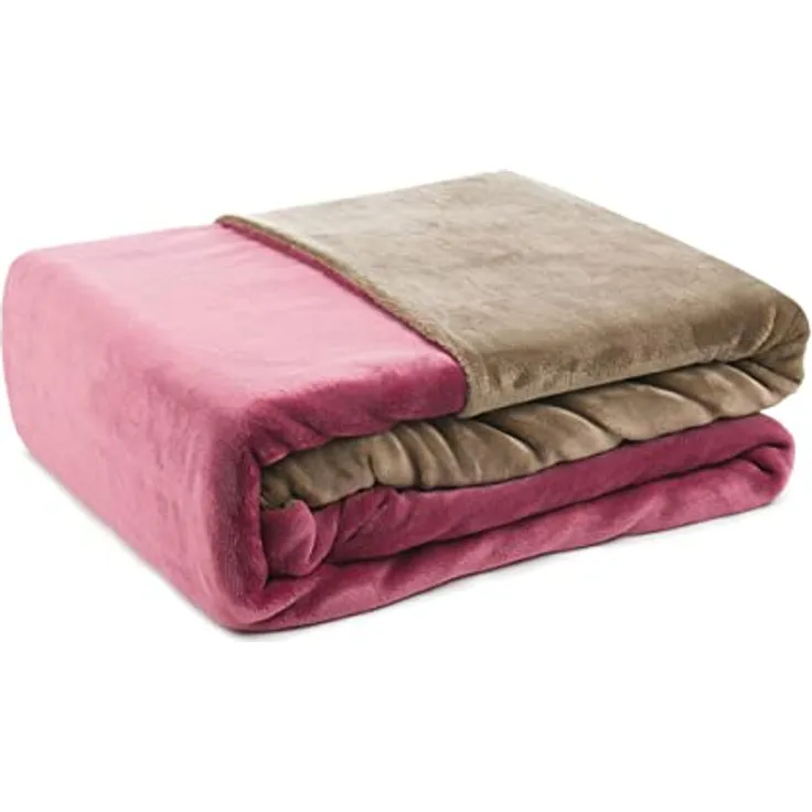 Gözze - Wendebettwäsche, Cashmere-Feeling, Bettbezug: 135 x 200 cm, Kissenbezug: 80 x 80 cm, Mikrofaser - Beere/Taupe