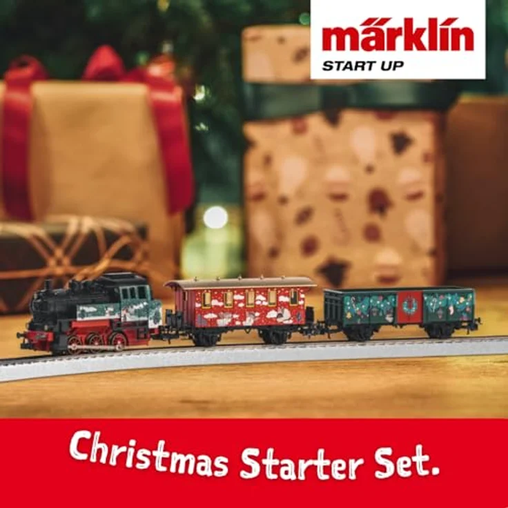 Märklin Startpackung Weihnachten, Modelleisenbahn Spur H0 mit Digital-Decoder mfx, kabellosem Infrarot-Steuergerät und C-Gleis-Anlage in Schneeoptik – Bild 2