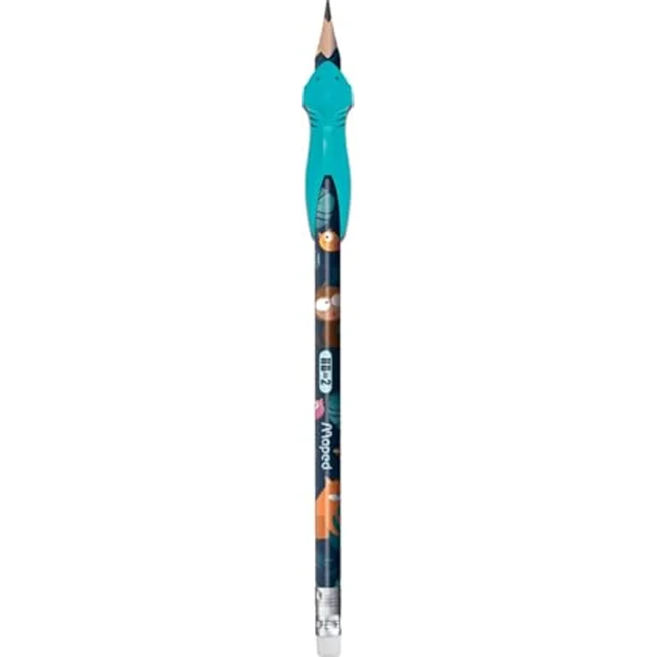 Maped - 2x ergonomische Drei-Kant-Bleistifte JUNGLE FEVER mit Radiergummi - HB mittel + Schreiblernhilfe KIDY LEARN in dekorativer JUNGLE FEVER-Themenoptik – Bild 4