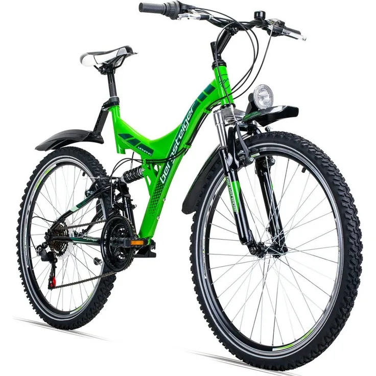 bergsteiger Mountainbike Memphis 26 Zoll, 21 Gang Shimano Tourney RD-TZ50 Schaltwerk, Damen, Herren, V-Brakes, in sportlichem Design für maximale Sicherheit und Fahrspaß, blau
