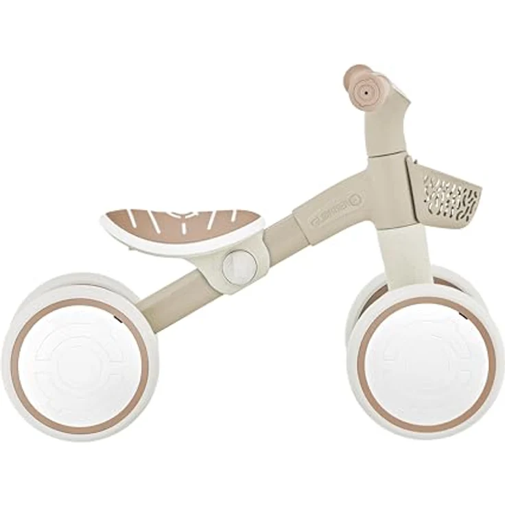 Globber Learning Bike, Aufsitzrad mit 7 Zoll EVA-Bereifung, 4-rädrig, höhenverstellbarem TPR-Sattel und abnehmbarem Körbchen, Taupe – Bild 2