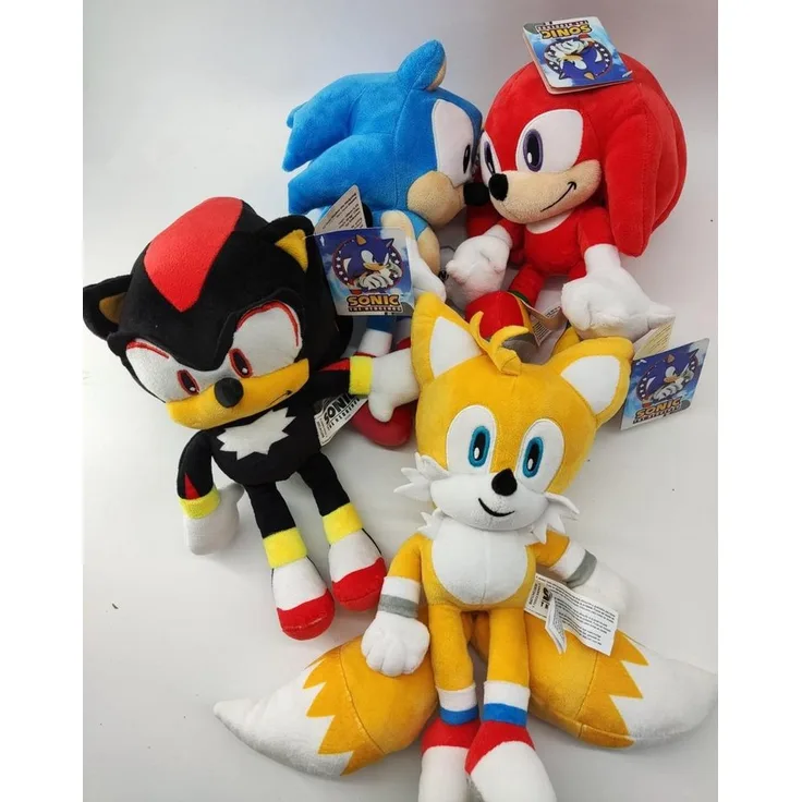 Sonic SEGA Kuscheltier Sonic The Hedgehog Sonic Set alle 4 SEGA Sonic Plüschtier 30cm (Spar Set, 4-St., Geschenk-Set), Super weicher Plüsch Stofftier Kuscheltier für Kinder zum spielen