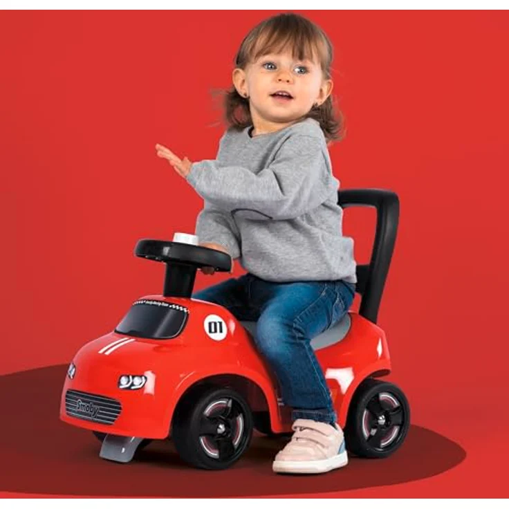 Smoby Mein erstes Auto – Rutscherfahrzeug für Kleinkinder, sicher und wendig, mit Rückenstütze und Staufach, ideal ab 10 Monaten – Bild 5