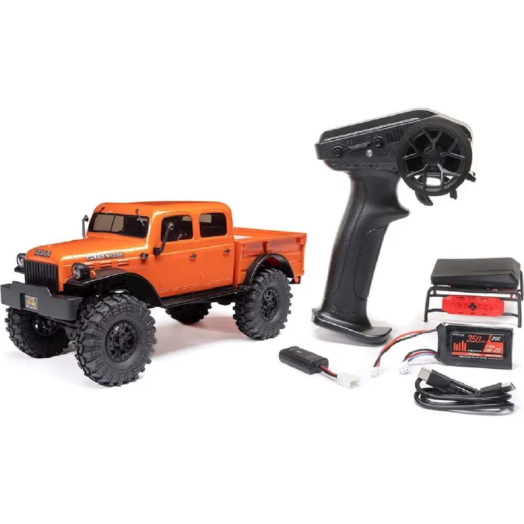 Axial RC Rock Crawler SCX24 1940 Dodge Power Wagon Orange 1:24 4WD RTR mit Pro-Line Reifen und Stoßdämpfern