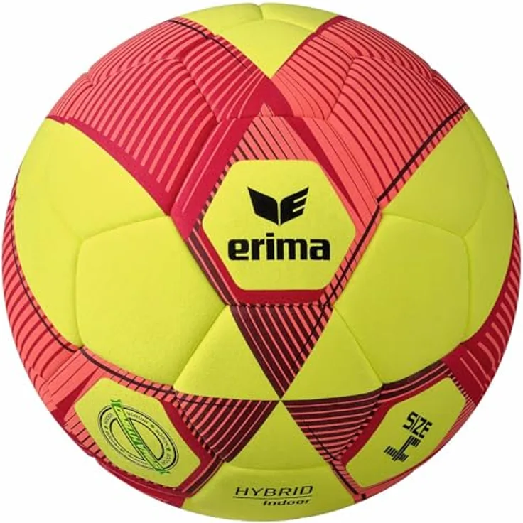 Erima Hybrid Indoor Trainingsball, gelbrot, Größe 4, vielseitig einsetzbar