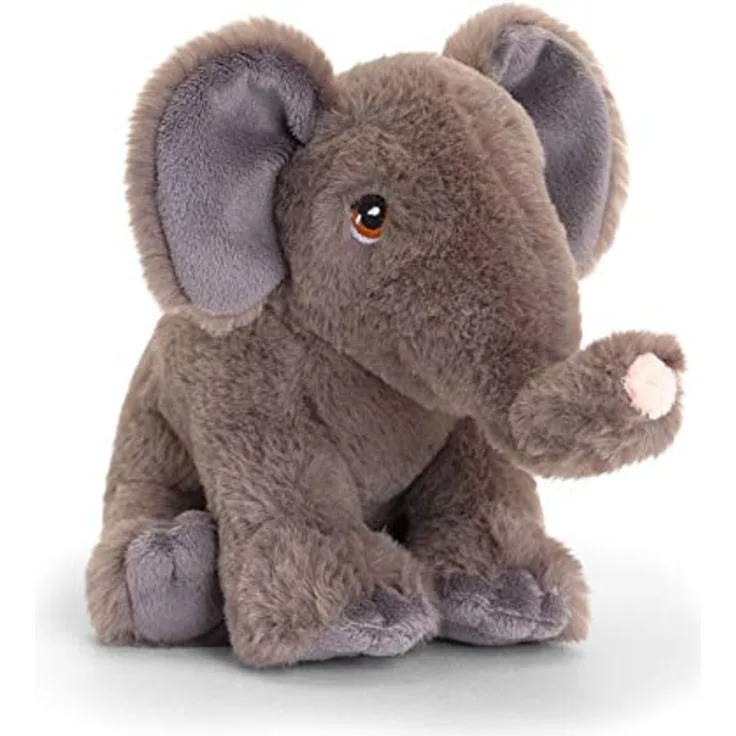 Keel Toys Keeleco Plüsch-Olifant, 18 cm, aus 100% recyceltem Polyester, mit Baumwollaugen und FSC-Hängeetikett