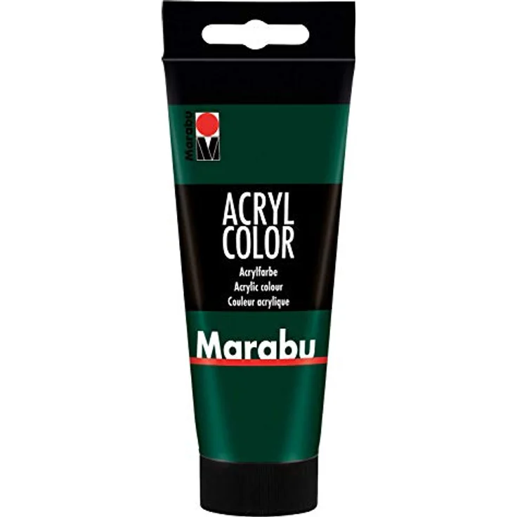 Marabu Acryl Color 12010050075, tannengrün, 100 ml, cremige wasserbasierte Acrylfarbe, schnell trocknend, lichtecht, wasserfest, ideal zum Auftragen auf Leinwand, Papier und Holz – Bild 1