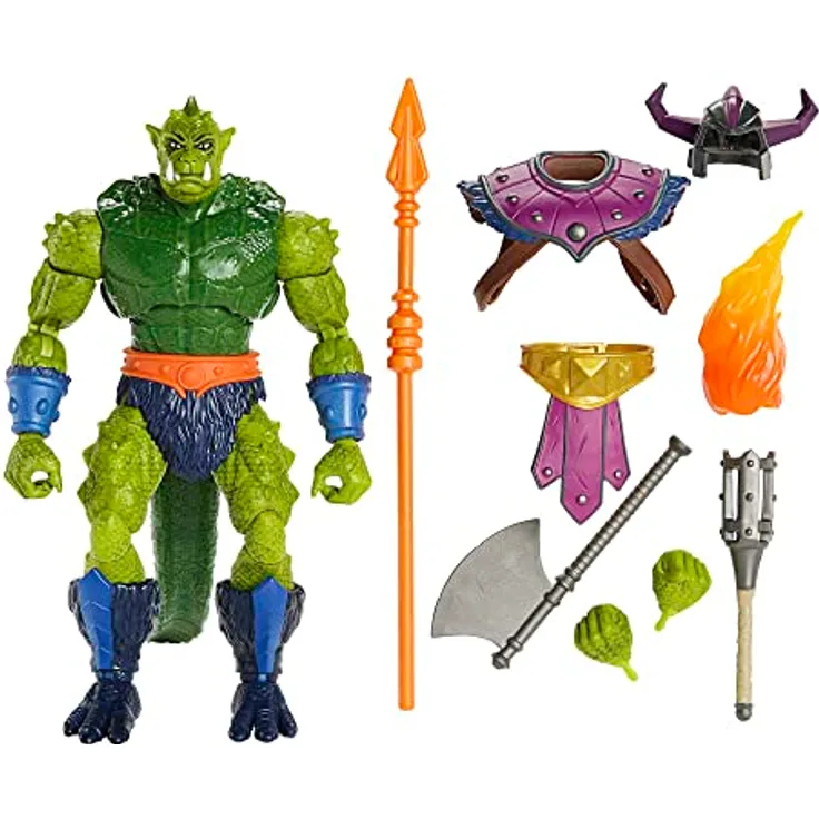 Masters of the Universe Masterverse Actionfigur in Übergröße New Eternia Whiplash, 20 cm, 30 Bewegungspunkte, Battle-Zubehörteile, HLB68