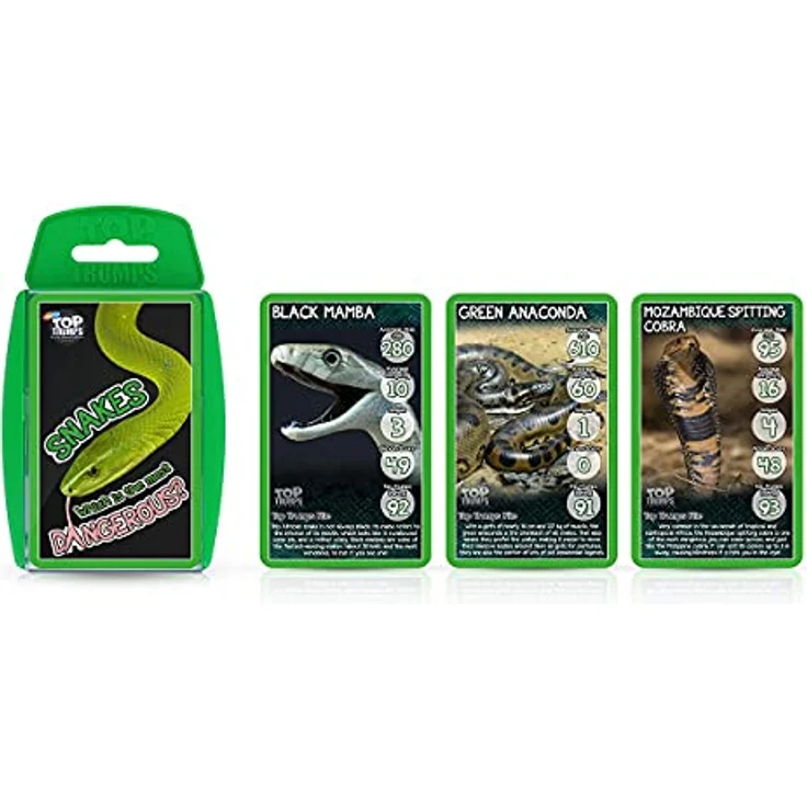 Winning Moves Snakes Top Trumps Card Game, 30 Karten mit Fakten über eindrucksvolle Schlangen – Bild 5