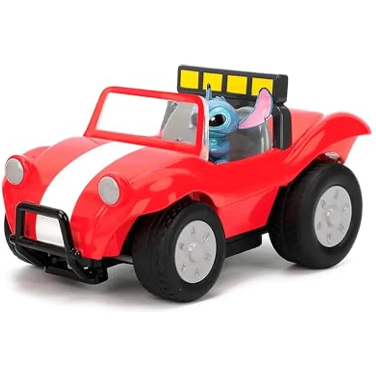 JADA RC-Buggy Stitch Buggy 1:24 mit Turbo-Funktion, ferngesteuertes Spielzeugauto mit 8 km/h, inkl. Stitch Figur und 2-Kanal-Fernsteuerung