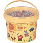 Hama Perlen Bügelperlen Hama Bügelperlen midi "Volltonmix" im Eimer - 10.000 Stück, bunte Bügelperlen in 22 Farben, 5 mm Durchmesser 