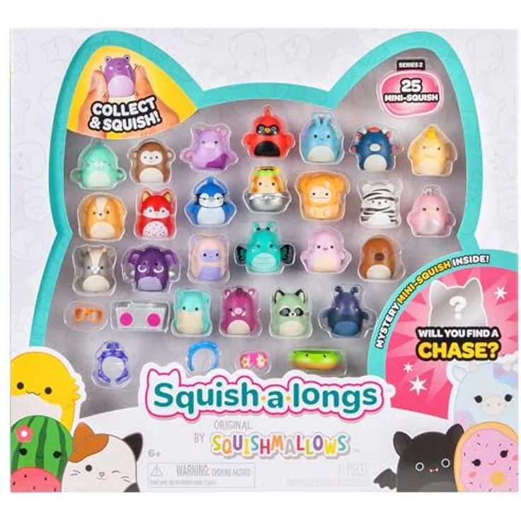 Squishmallows Squish-a-longs, 25 Mini Spielfiguren aus strapazierfähigem PVC mit 5 Accessoires und Sammlerhandbuch, für Kinder ab 6 Jahren – Bild 9