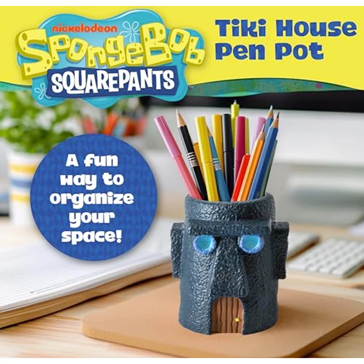 Blue Sky Studios SpongeBob Schwammkopf Stifteköcher Tiki House, 4,41 Zoll Caddy für Schreibutensilien – Bild 2