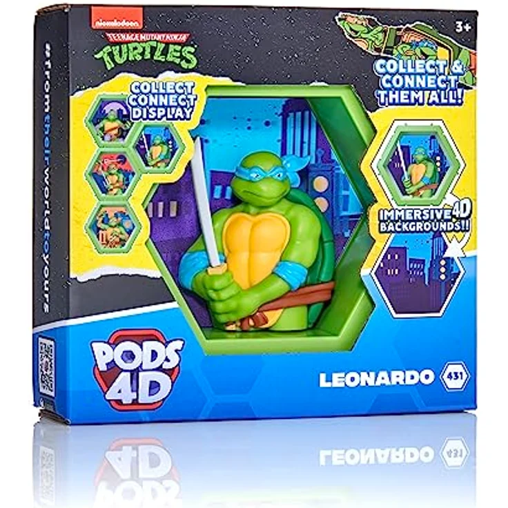 PODS 4D Ninja Turtles Leonardo | Einzigartige zusammensteckbare Wackelfigur zum Sammeln, die aus ihrer Welt in Ihre platzt, Wand- oder Regaldisplay | Spielzeug und Geschenke | Serie 1 Nr. 431 – Bild 2