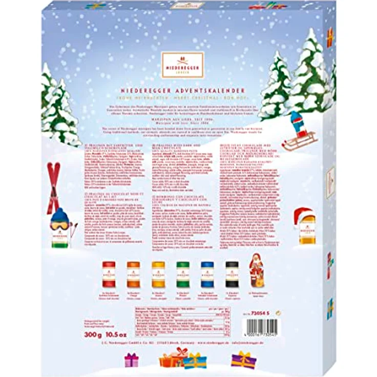 Niederegger Adventskalender Winter-Klassiker, modernes Design, gefüllt mit Niederegger Marzipan, 1er Pack (1 x 300 g) – Bild 2