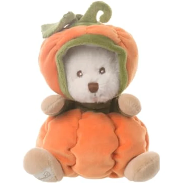 Bukowski Ziggy Kürbis Plüschteddybär, 15 cm, orange/grün, handwaschbar bis 30°C – Bild 1