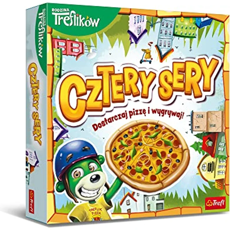 Trefl Vier Käsesorten - Familienbrettspiel mit Märchenhelden, 2-4 Spieler, 20 Minuten Spielzeit, inklusive Aktionskarten und Pizza-Chips – Bild 1
