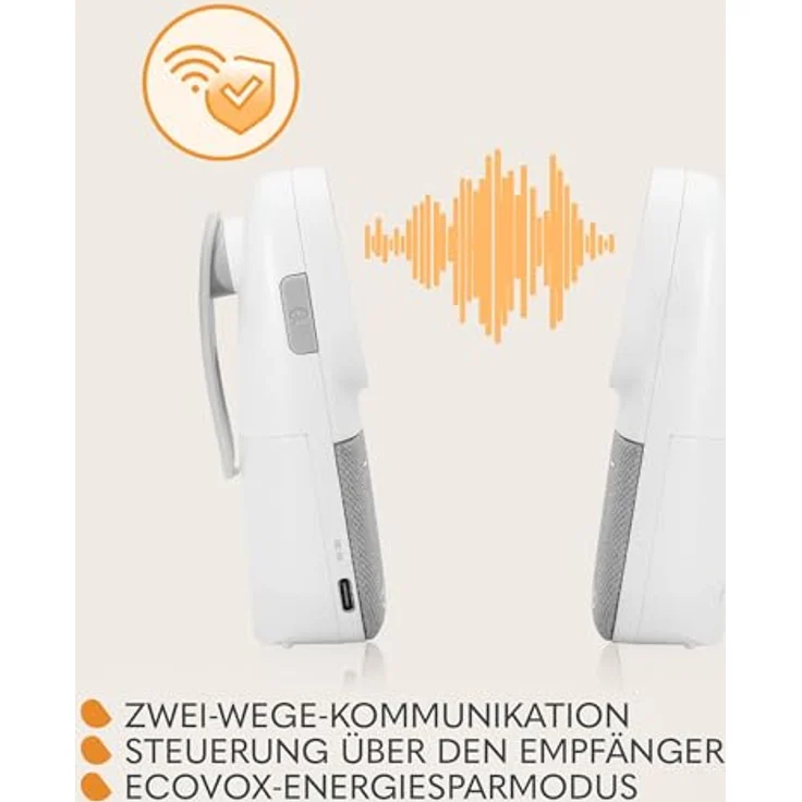Lionelo Babyline 2.2, Elektronisches Audio-Babyphone mit Nachtlicht, Reichweite bis zu 400 m, Zwei-Wege-Kommunikation, EcoVox Sparmodus, Alarme, bis zu 12 h Batterielaufzeit, Lautstärkeregler – Bild 4